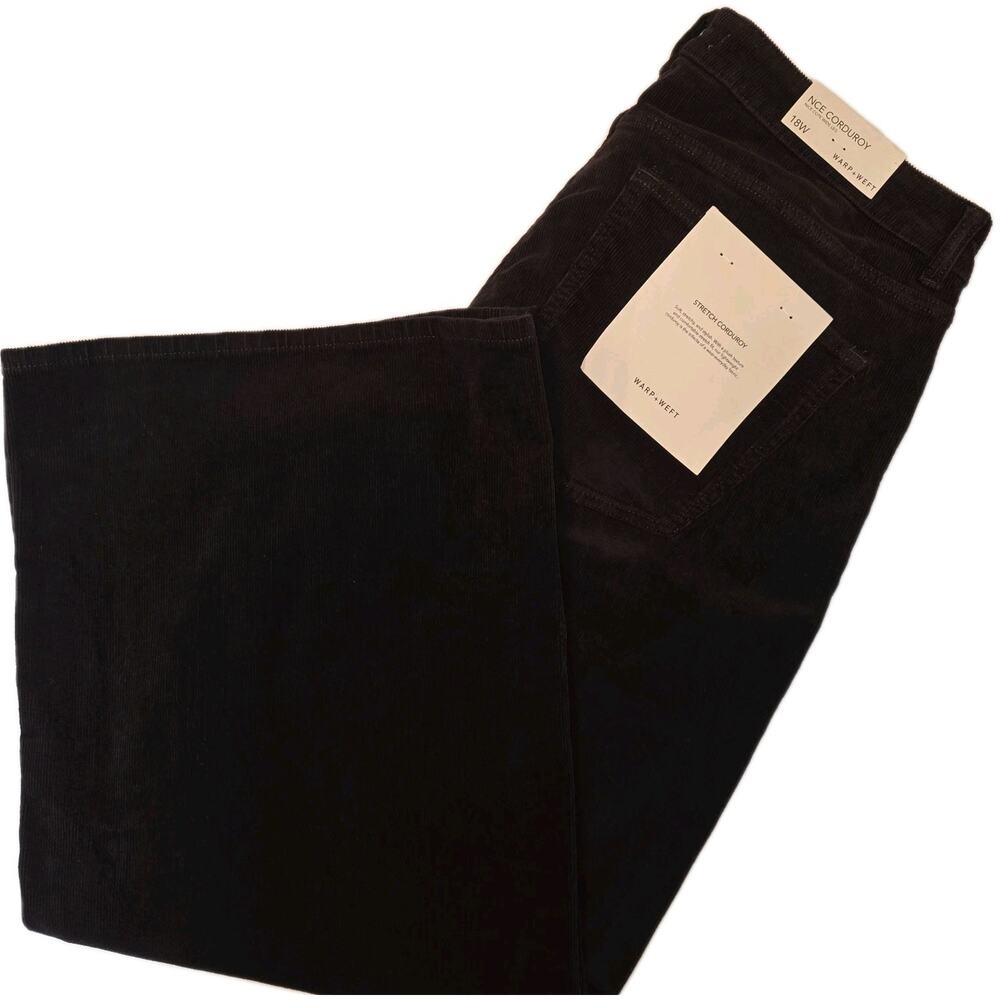 NWT 18W Women's‎ Brown Corduroy Wide Leg Pants 30" Inseam by WARP+WEFT MSRP $118